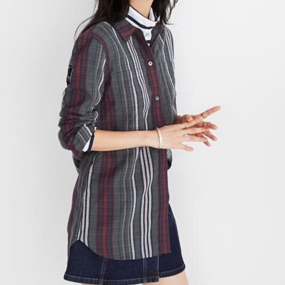 Madewell Classic Ex-Boyfriend Shirt in Rockvale Plaid Small
